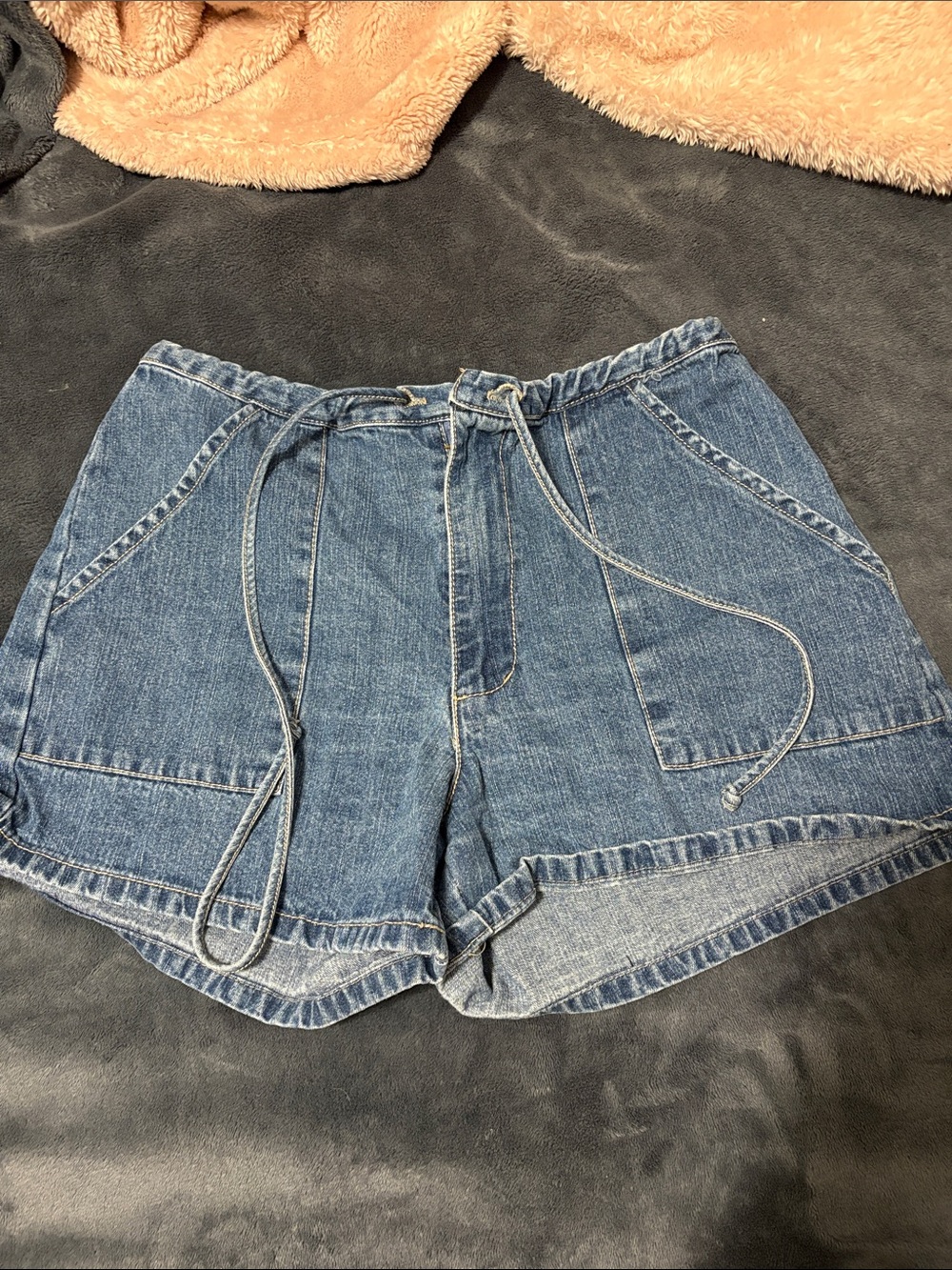 OshKosh B'gosh Mid-Blue Drawstring Denim Shorts